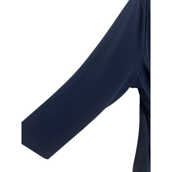 Cato Women Navy Blue V-Neck Ruched Top W/ Ring Detail XL Minimalist Comfortable - Picture 7 of 16